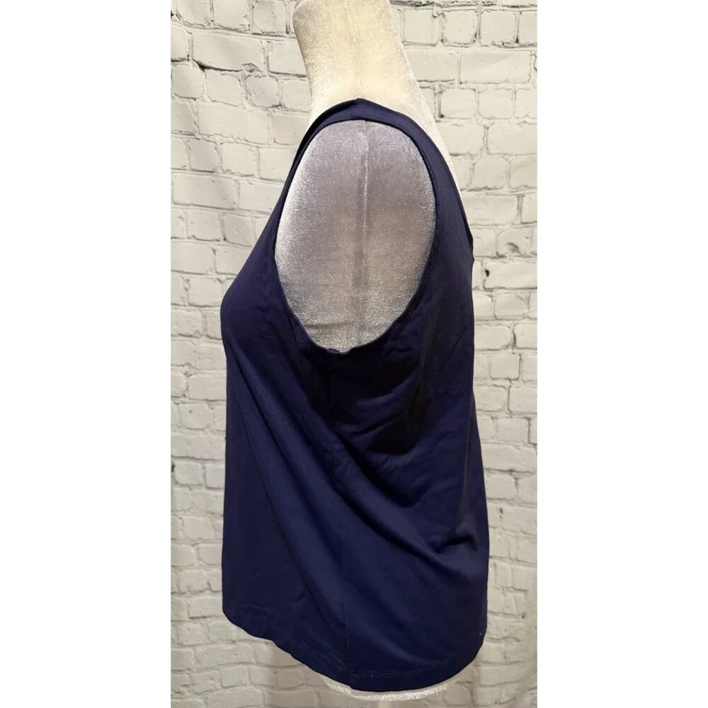 Chico's Women's Navy Blue Microfiber Sleeveless Tank Top - 2/US L - Picture 3 of 7